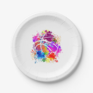 Basketball Teenagers Girls Teens Women Baller Dunk Paper Plate