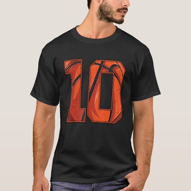 Basketball Tenth 10th Birthday Boy Girl Ten 10 Yea T-Shirt (Front)