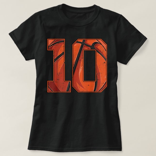 Basketball Tenth 10th Birthday Boy Girl Ten 10 Yea T-Shirt (Design Front)