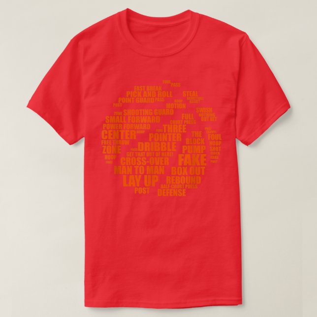 Basketball Terms Motivational Word Cloud  T-Shirt (Design Front)