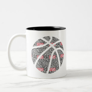 Basketball Text Two-Tone Coffee Mug