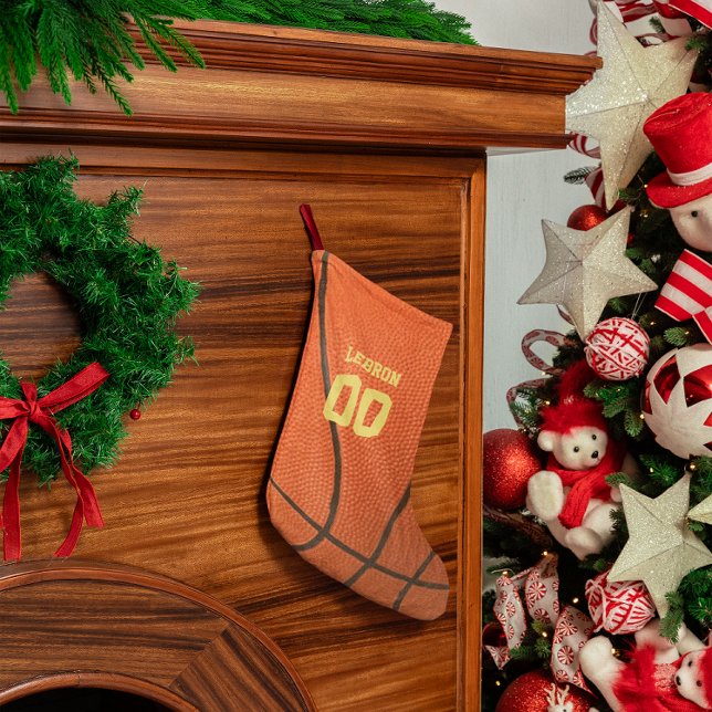 Basketball Texture Personalised Stocking (Creator Uploaded)
