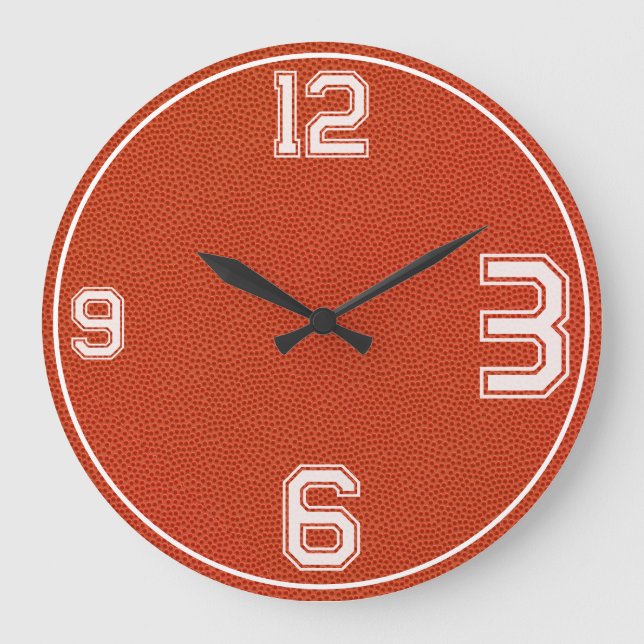 Basketball Textured Sports Clock (Front)