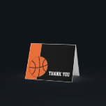Basketball Thank You Card<br><div class="desc">Modern black and orange basketball thank you card.</div>
