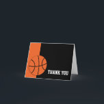 Basketball Thank You Card<br><div class="desc">Modern black and orange basketball thank you card.</div>