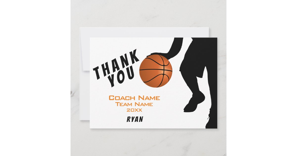 Basketball Thank You Coach Card 