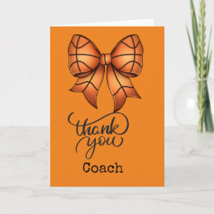 Basketball thank you coach card