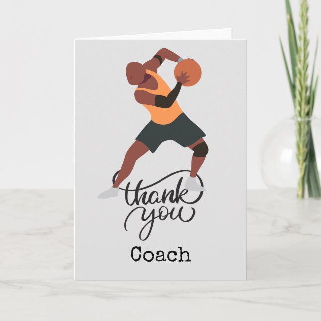 Basketball thank you coach card (Front)