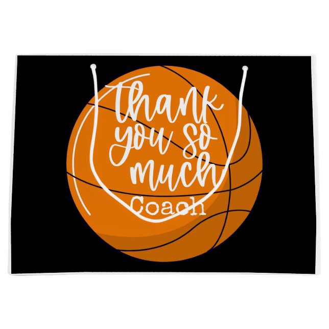 Basketball thank you coach large gift bag (Front)