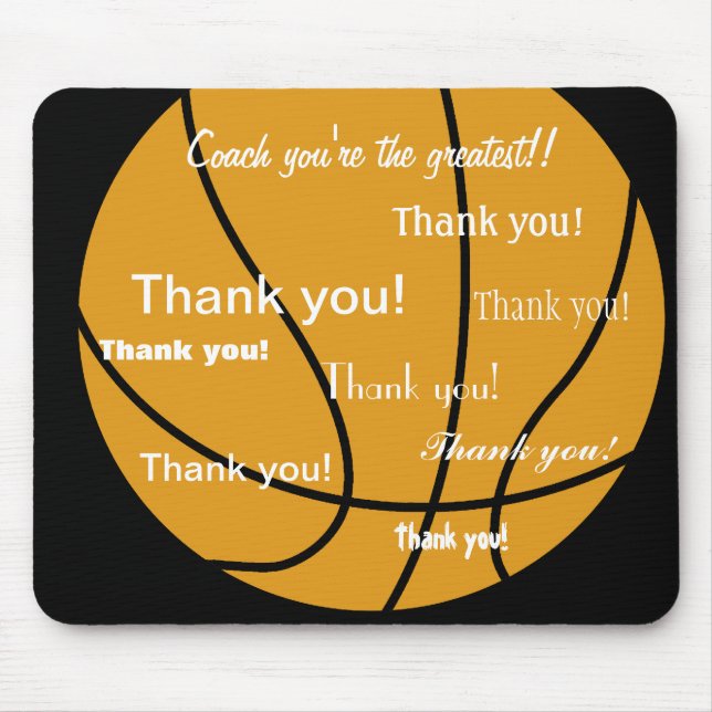 Basketball Thank You Gifts Mouse Pad (Front)