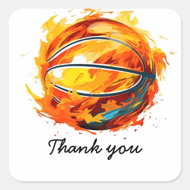 Basketball thank you  Sticker (Front)