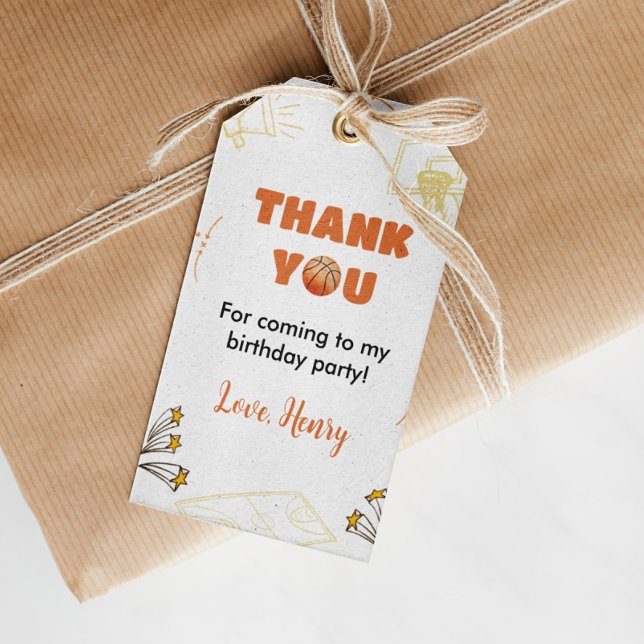 Basketball Thank You Tag Birthday Baby Shower (Creator Uploaded)