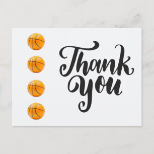 Basketball thank you  with basketball  postcard