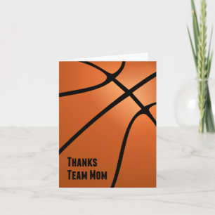 Basketball Thanks Team Mom Customizable Blank Thank You Card