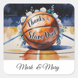 Basketball thanks you themed Slam Dunk Square Sticker