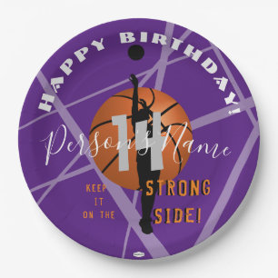 Basketball Theme Birthday Paper Plate HAMbyWG