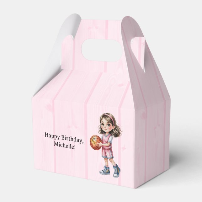 Basketball Theme Birthday Party For Girl’s Favour Box (Front Side)