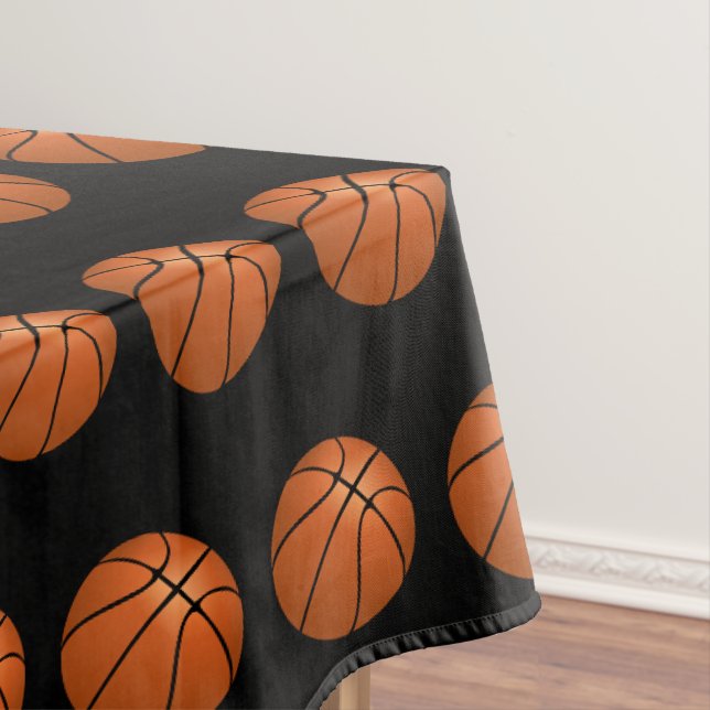 Basketball Theme Birthday Party Tablecloth (In Situ)