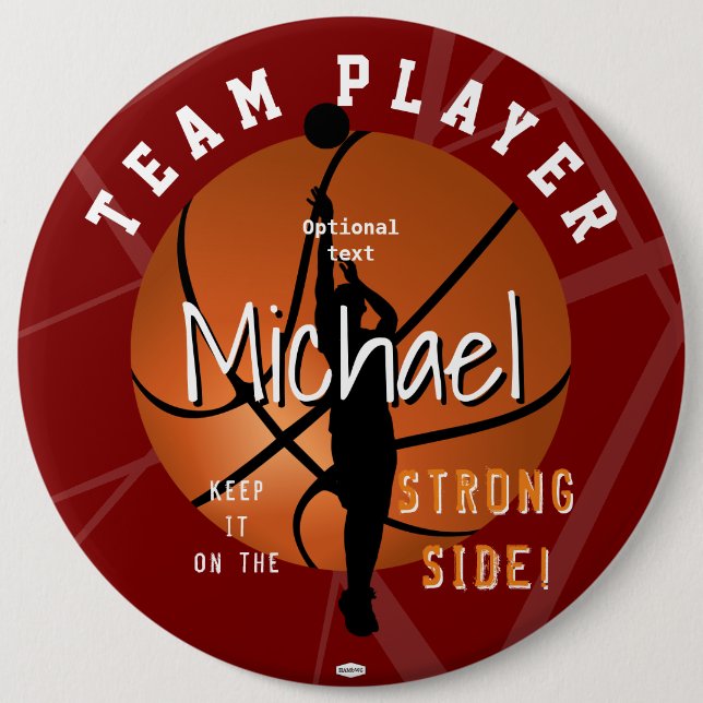 Basketball Theme Button HAMbyWG  (Front)