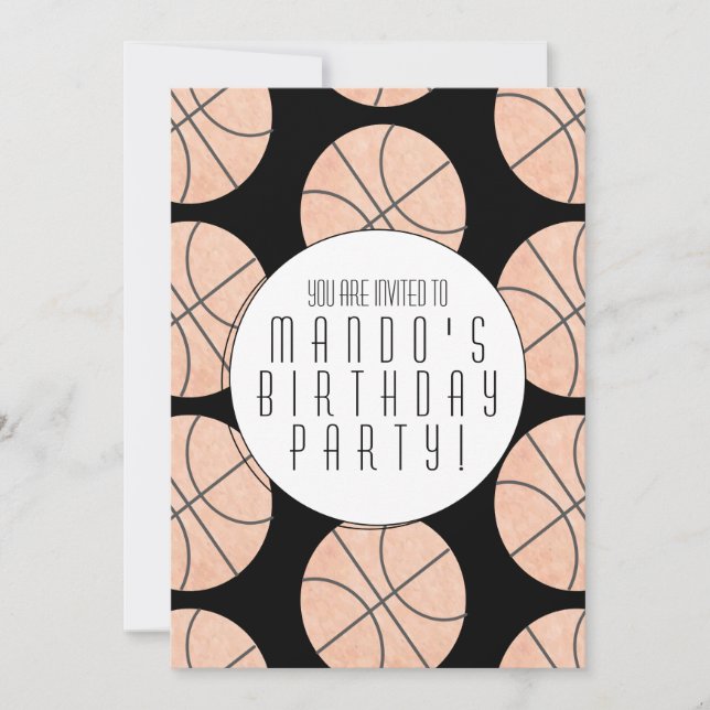 Basketball Theme Sports Birthday Party Any Colour Invitation (Front)