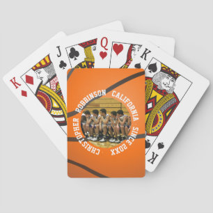 Basketball theme w/ photo and custom text playing cards