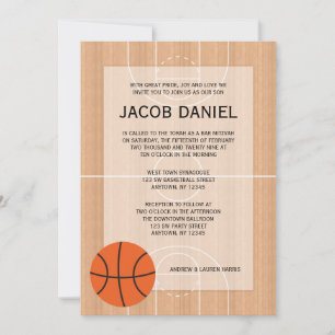 Basketball Themed Bar Mitzvah Invitation