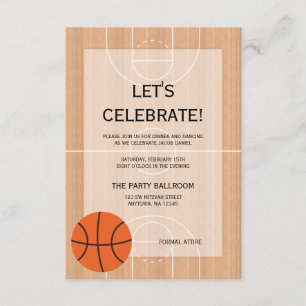 Basketball Themed Bar Mitzvah Reception Invitation