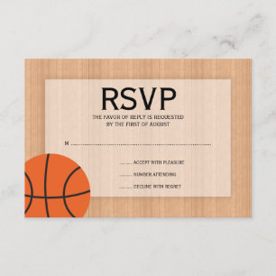Basketball Themed Bar Mitzvah RSVP Card
