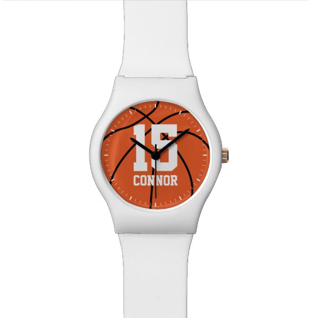Basketball Themed Jersey Number Watch (Close Up)