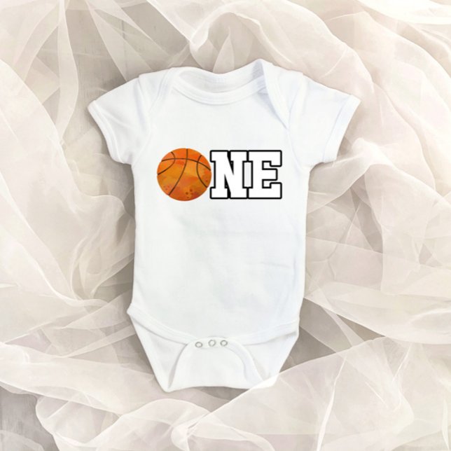 Basketball Themed ONE 1st Birthday Baby Bodysuit (Creator Uploaded)