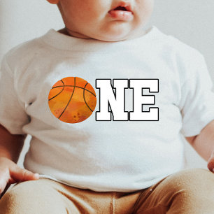Basketball Themed ONE 1st Birthday Baby T-Shirt