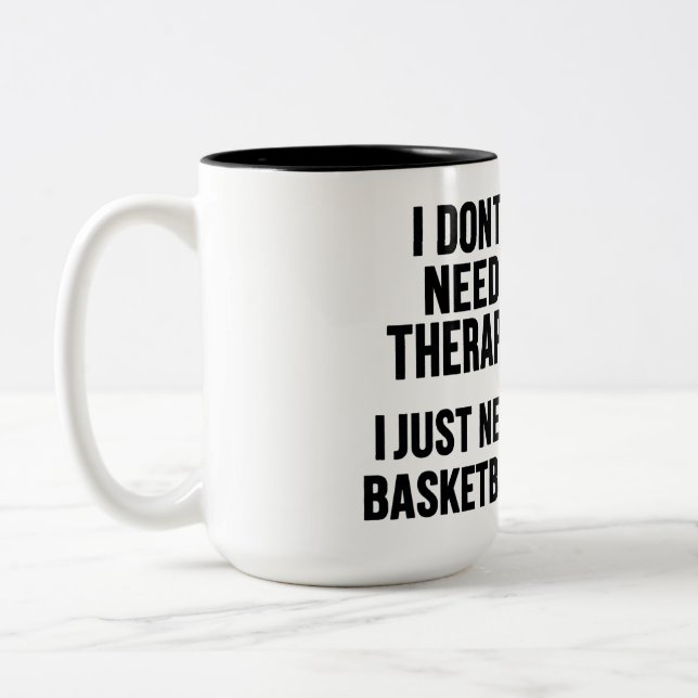 Basketball Therapy Session in Progress Two-Tone Coffee Mug (Left)