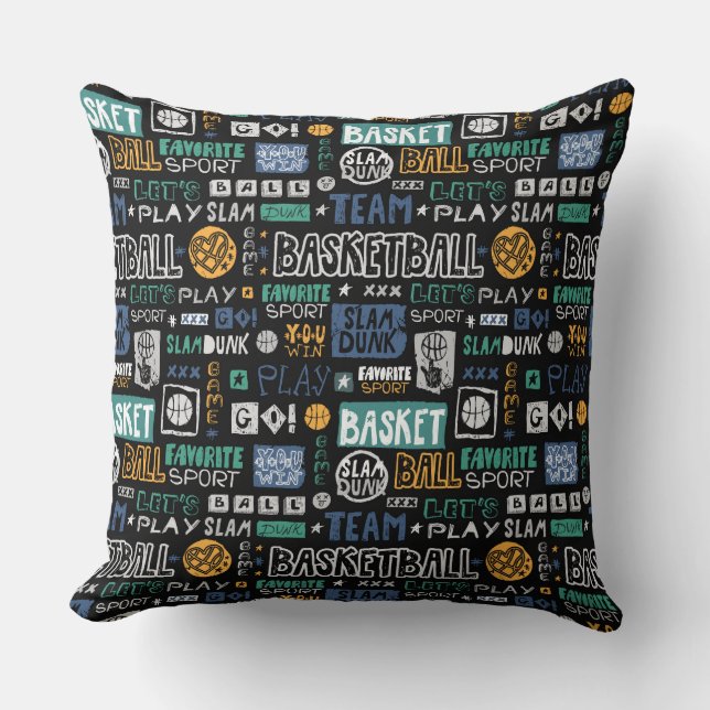 Basketball Throw Pillow 20" x 20" (Front)