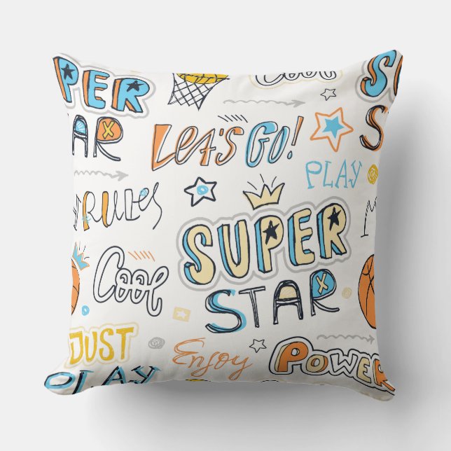 Basketball Throw Pillow 20" x 20" (Front)