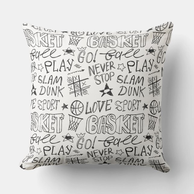 Basketball Throw Pillow 20" x 20" (Front)