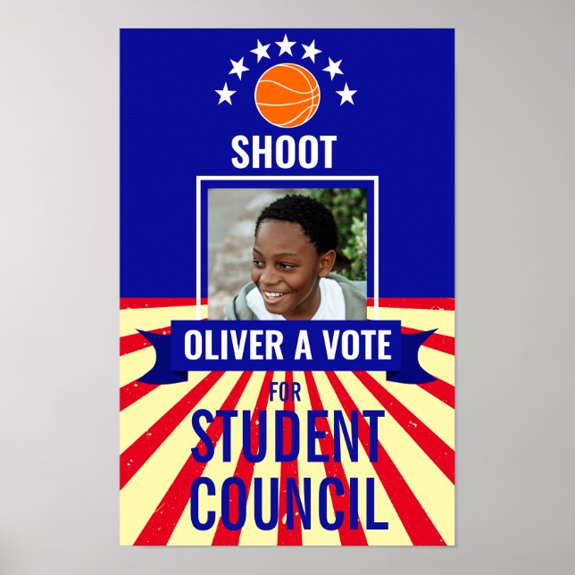 basketball Throw Vote Sports-Themed Voting Poster  (Front)