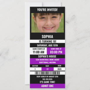 Basketball Ticket Birthday,Basketball Girl player  Invitation