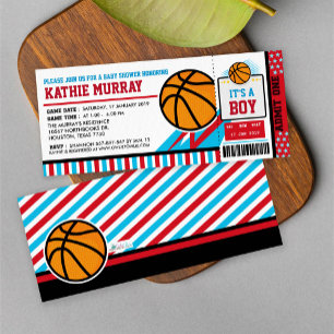 Basketball Ticket Pass Baby Shower Invitation