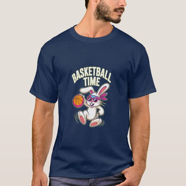 Basketball Time Easter Bunny Tee (Front)
