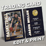 Basketball Trading Card, Basketball Player Card<br><div class="desc">Celebrate your star player with our Gold Edition Custom Basketball Trading Card! Fully customisable with a photo,  stats,  and achievements,  this sleek card is perfect for team gifts,  award ceremonies,  or personal memorabilia.</div>