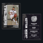 Basketball Trading Card, Basketball Player Card<br><div class="desc">Celebrate your star player with our Silver Edition Custom Basketball Trading Card! Fully customisable with a photo,  stats,  and achievements,  this sleek card is perfect for team gifts,  award ceremonies,  or personal memorabilia.</div>