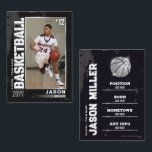 Basketball Trading Card, Basketball Player Card<br><div class="desc">Celebrate your star player with our Silver Edition Custom Basketball Trading Card! Fully customisable with a photo,  stats,  and achievements,  this sleek card is perfect for team gifts,  award ceremonies,  or personal memorabilia.</div>