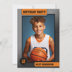 Basketball Trading Card Birthday Party Invitation