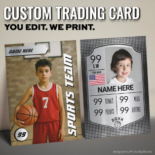 Basketball Trading Card Player Stats Shield Card 