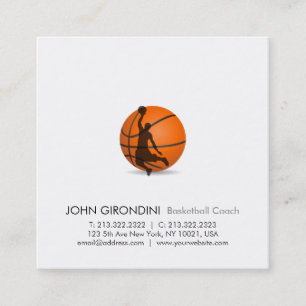 Basketball Trainer Coach Modern Trendy Square Business Card