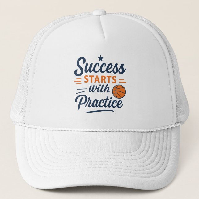 Basketball Training Leads Victory Trucker Hat (Front)