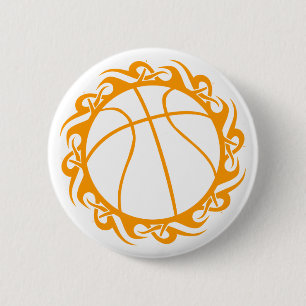 basketball. tribal. 6 cm round badge