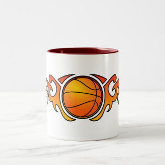 Basketball Tribal Flames Orange Mug