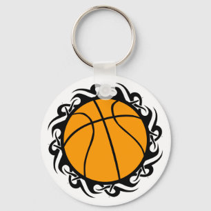 basketball. tribal. key ring