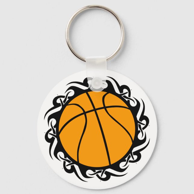 basketball. tribal. key ring (Front)